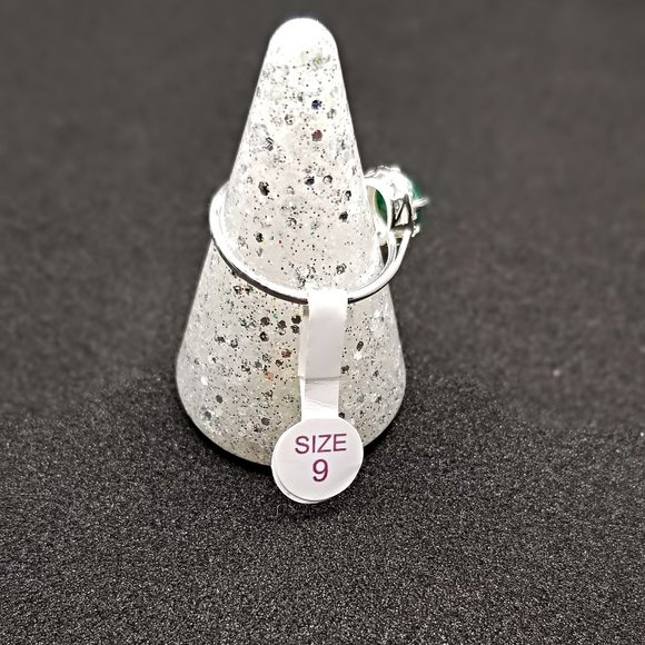 Sterling Silver Aventurine Ring Green Size 9 Ring Bomb Party - Picture 2 of 4